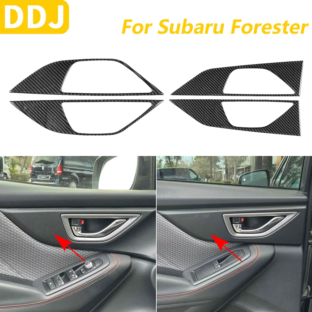 

Для Subaru Forester 2019-2024 углеродное волокно, передняя и задняя дверная ручка, панель, декоративный набор, автомобильные аксессуары, декоративная наклейка