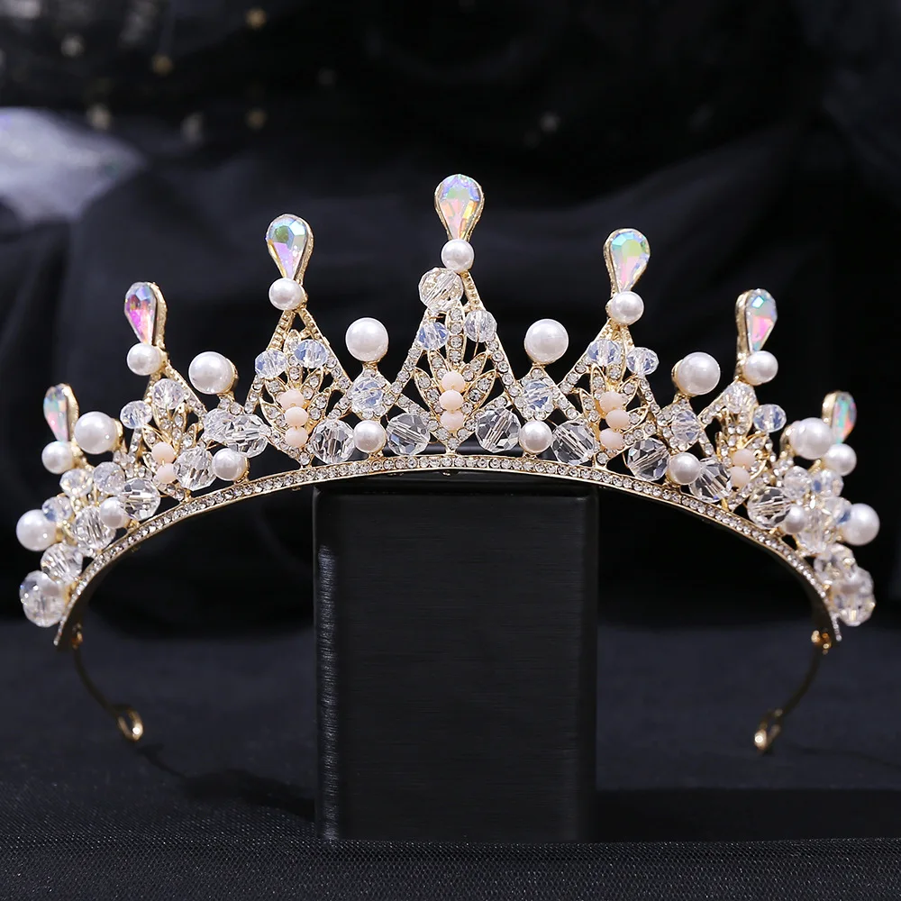 

Elegant Luxury Girls Crystal Bridal Tiara Crown Birthday Party New Fashion Bride Queen Headbands Hair Jewelry Accessories