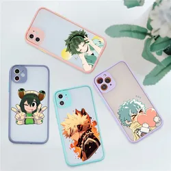 My Hero Academy Phone Case for iPhone 14 11 12 13 Mini Pro Max 8 7 Plus X XR XS MAX Translucent Matte Cover
