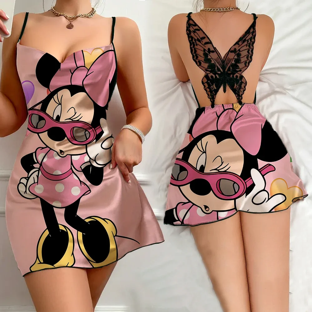 2024 Fashion Nightwear for Women New Summer Sleevesless Female Pajama Cartoon Pattern Women's Home Dress Sexy Sleeping Dress