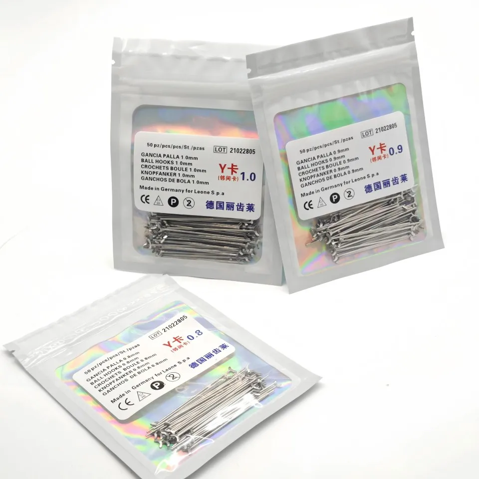 

Dental Orthodontic Y-Clasp 50Pcs/Bag 0.8mm 0.9mm 1.0mm Stainless Steel Retention Elements for Dental Technician Lab Workshop