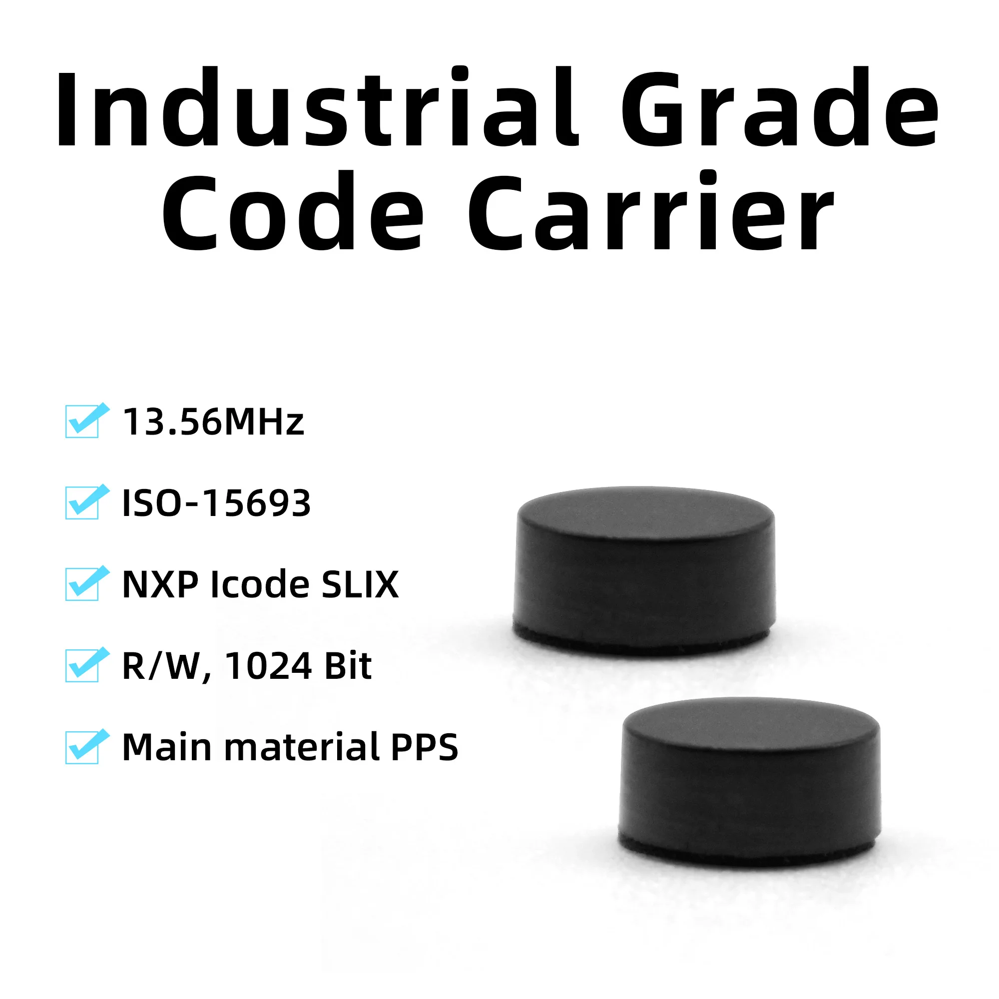 10 個 PPS ミニサイズ高温タグ電子ラベル NXP Icode SLIX チップ工業用グレード ISO-15693 13.56MHz R/W、1024 ビット