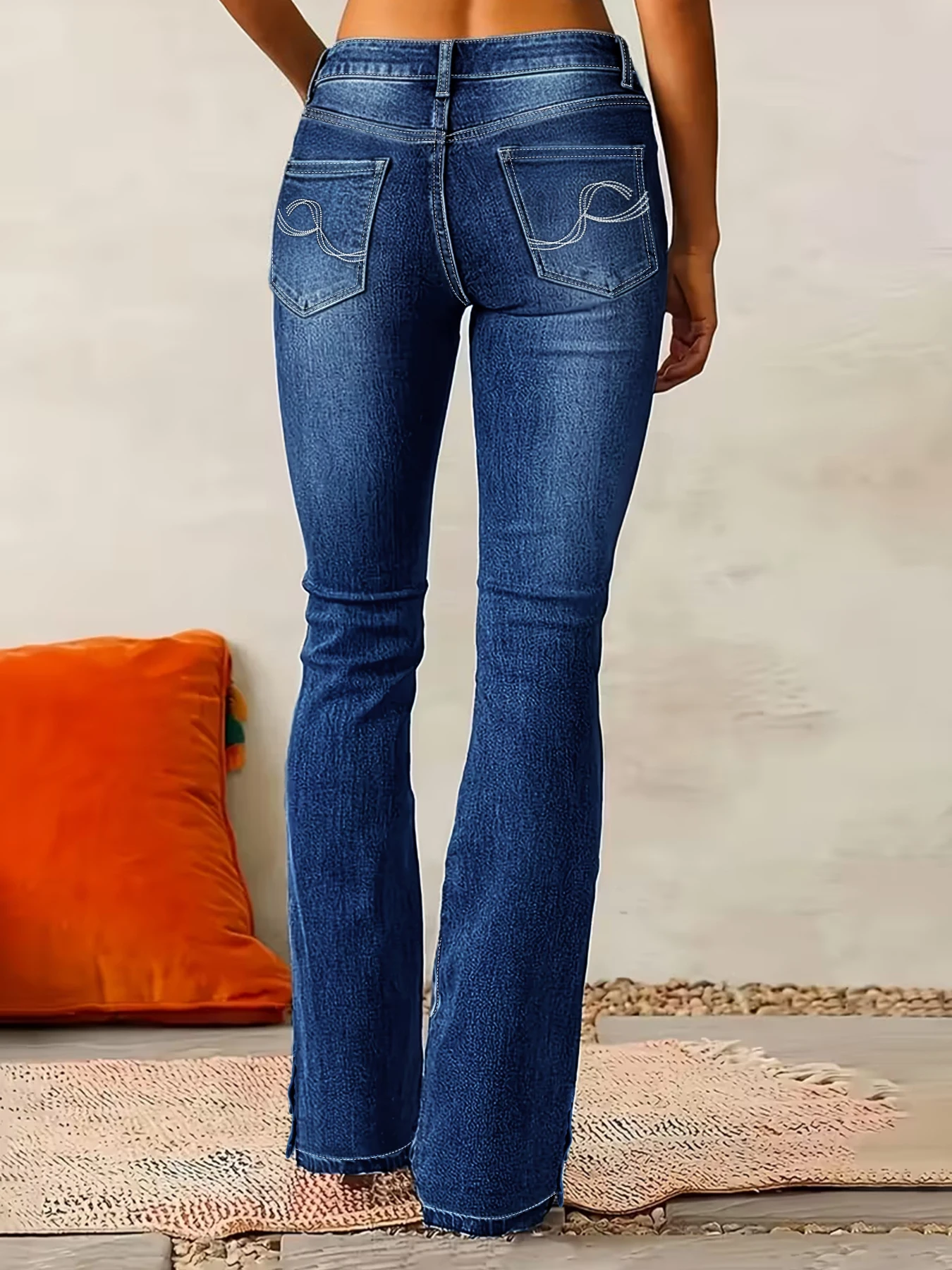 Jeans femininos plus size de c - Embroidery Simple avaliação e preço