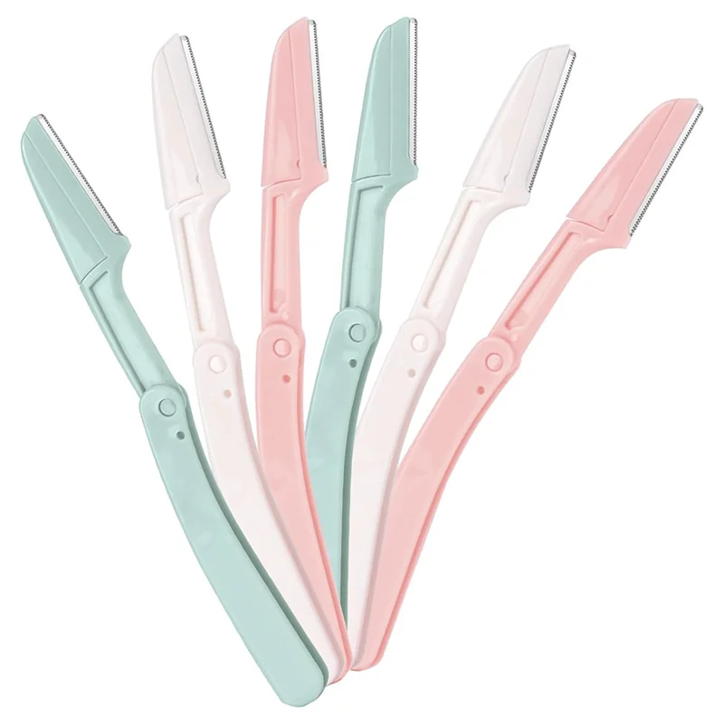 【在庫あり】女性と男性用の顔の毛の除去用カミソリ、ストッキングスタッファー折りたたみ式眉毛カミソリ、女性用顔用旅行用、美容ツール