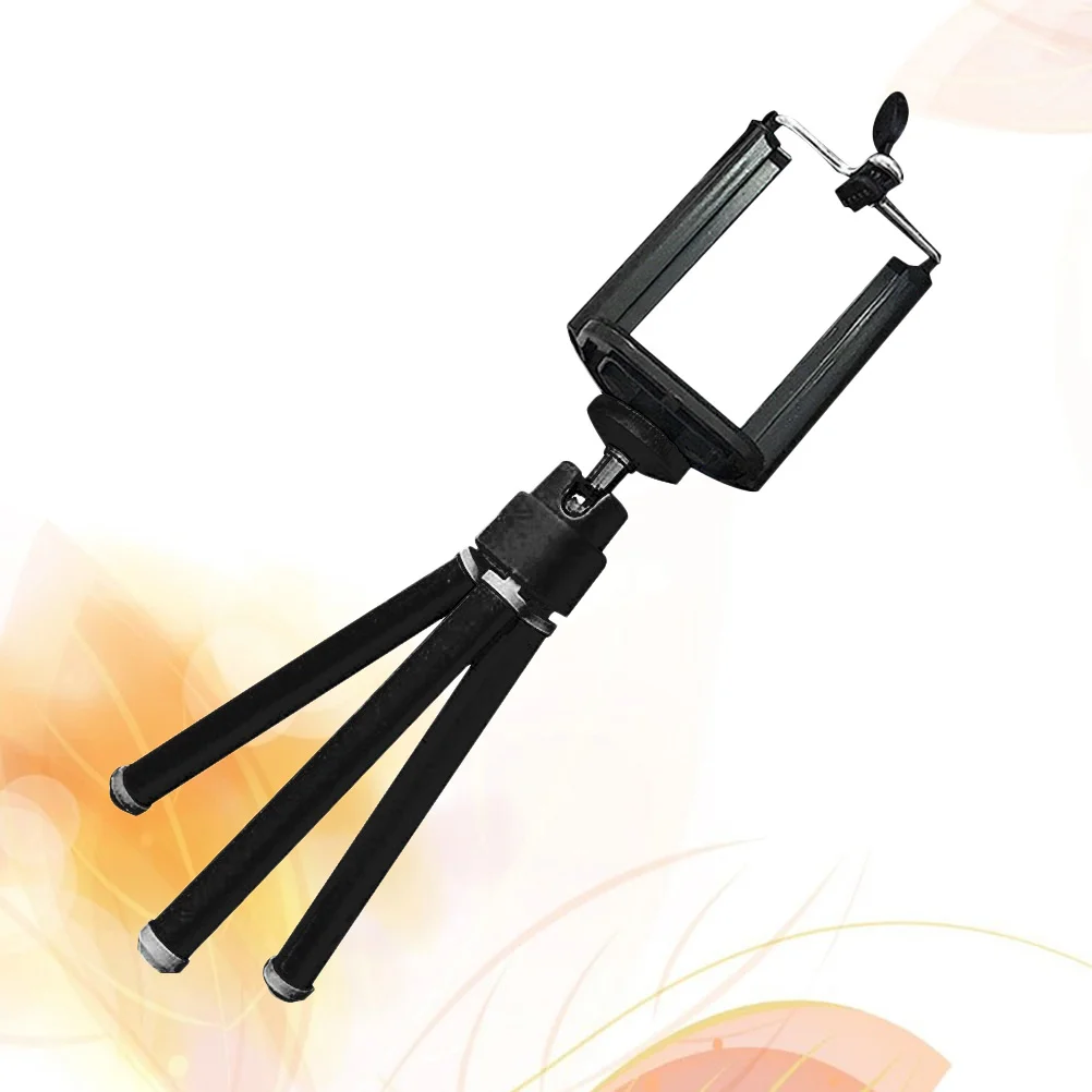 Mini Mobile Phone Retractable Color Two Tripod Desktop Photography Tripod Small Digital Camera Bracket (Black)