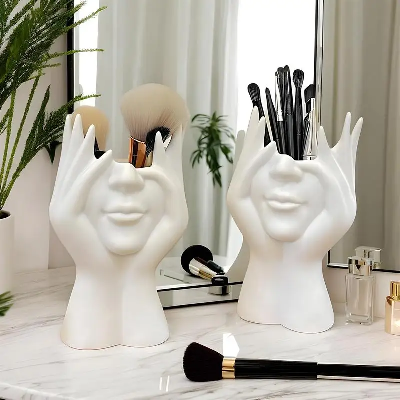 แปรงแต่งหน้าผู้ถือแต่งหน้าสําหรับแปรง Face Hand Design Bohemian Modern Elegant Station สําหรับห้องน้ํา Dorm