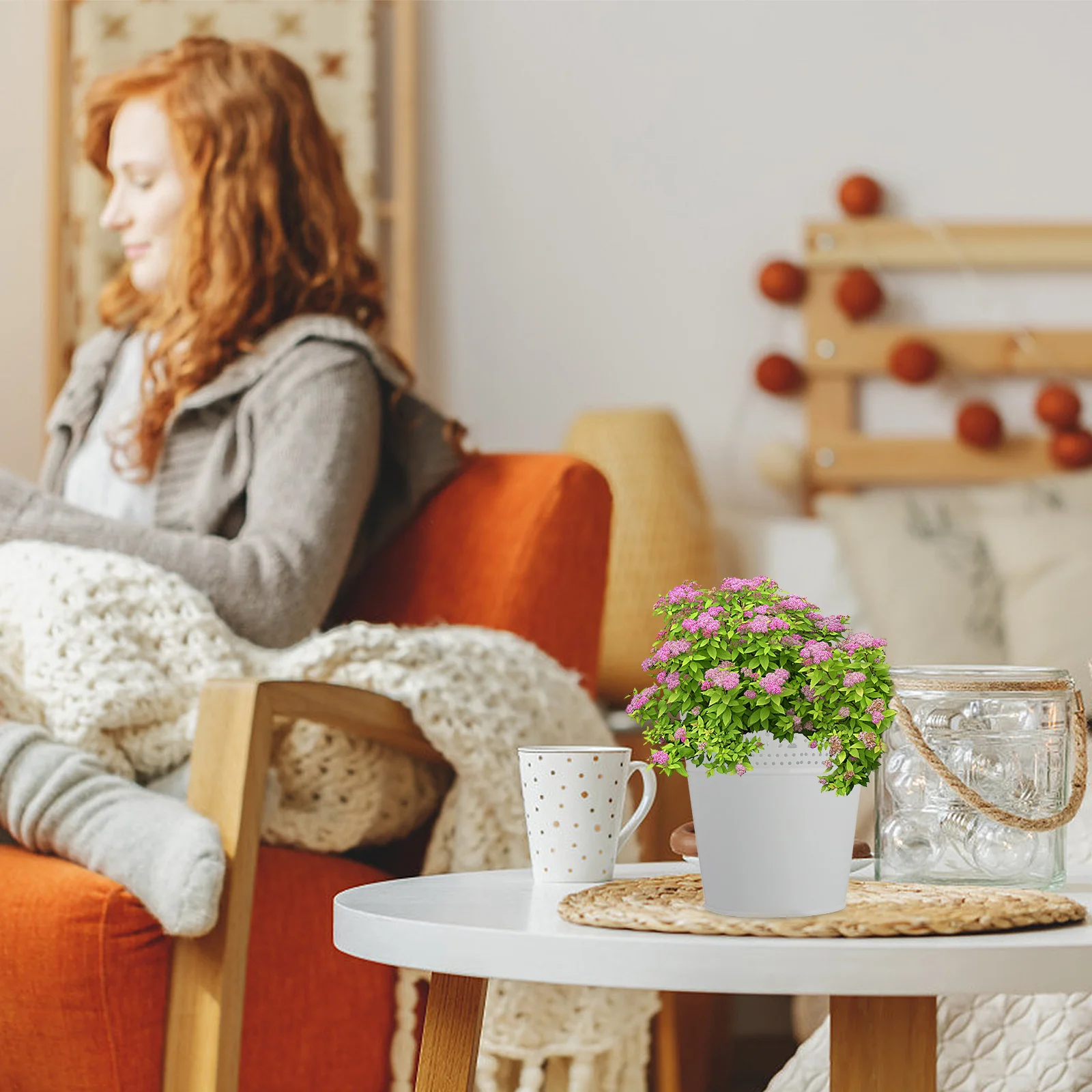 

2pcs Lace Hollow Iron Flower Buckets Plant Pots Table Storage Boxes For Home Decor Desktop Adornment Living Room Decoration