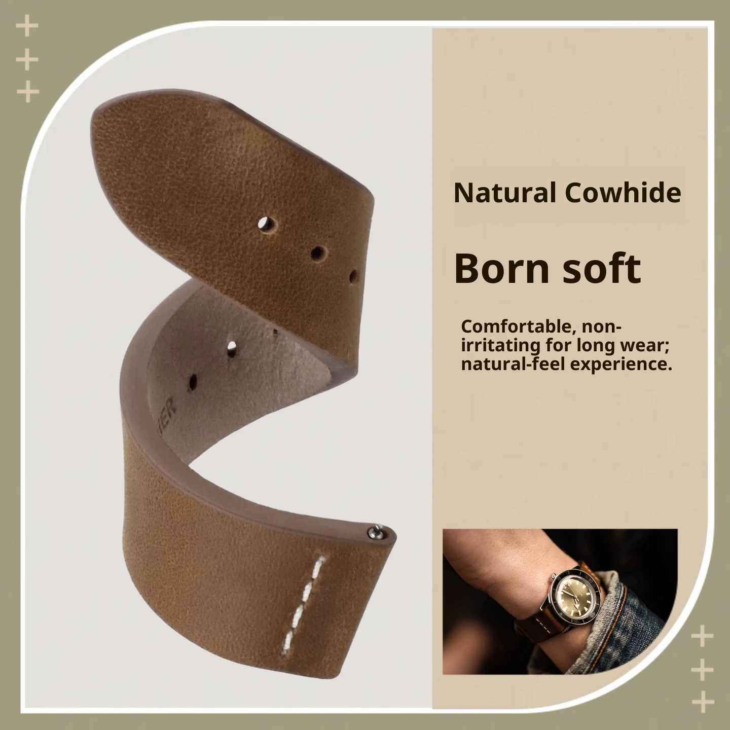 19mm21mm Black Brown Dark Green Dark Brown Universal Strap For Rado Captain Cook Heritage R32504315 Leather Folding Buckle Strap
