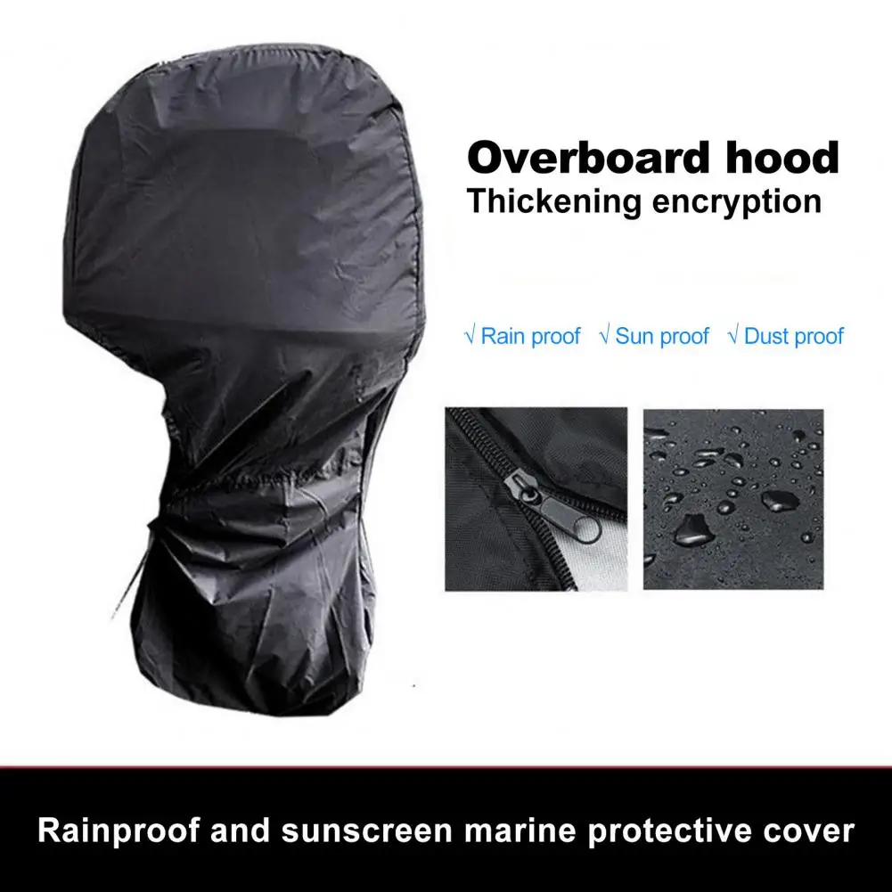 Outboard Motor Cover with Zipper Waterproof UV-Resistant Universal Fit Outboard Engine Protector Full Boat Motor Cover