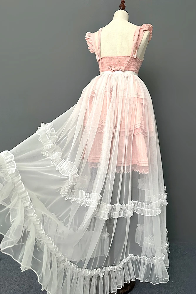 Long Big Swing Lolita Japanese Soft Skirt Petticoat Long Versatile Dual-purpose Veil Skirt