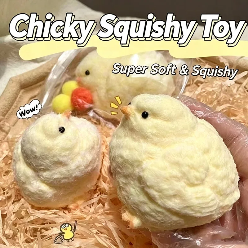 New Squishy Yellow Chick Squeeze Toy Lovely Hen Soft Fidget Toys Cute Fast Rebound Decompression Toy Birthday Anti-stress Gift