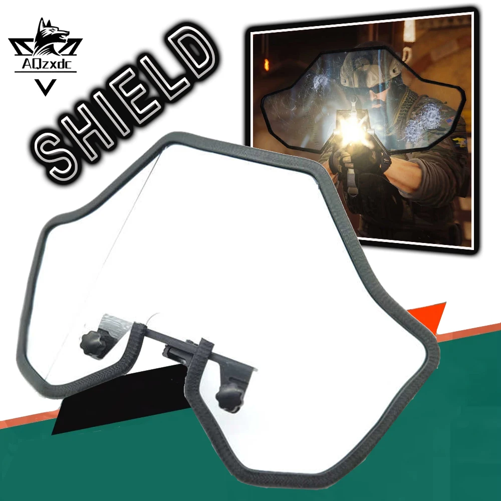 

Tactical Shield Quick Release High-Strength Guard Airsoft Hunting Rainbow 6 Six PProps for Field Paintball Shooting Cosplay Game