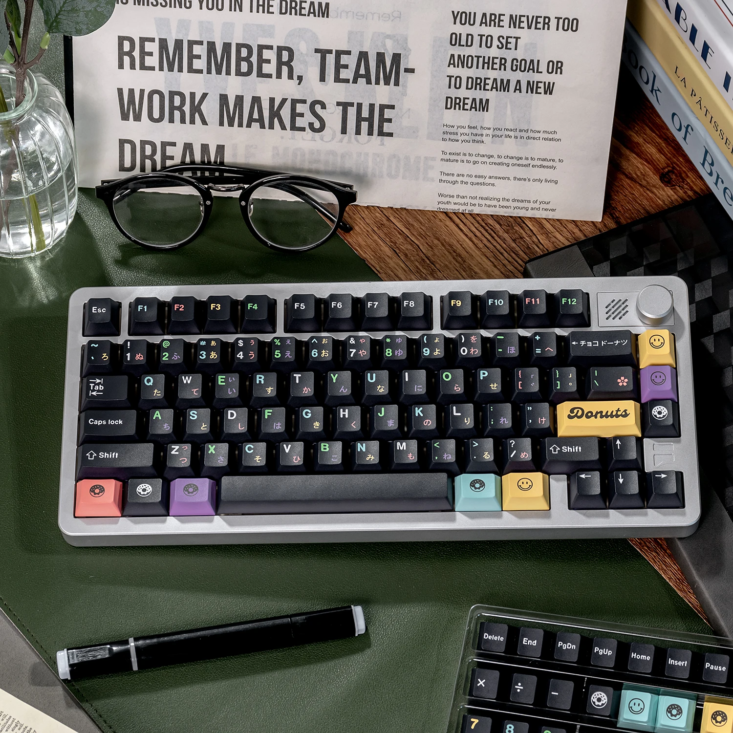 

Blueberry Donut keycaps 136 keys Cherry Profile Five Side Dye-Sublimate PBT Keycap sets For MX Cherry Mechanical Keyboard