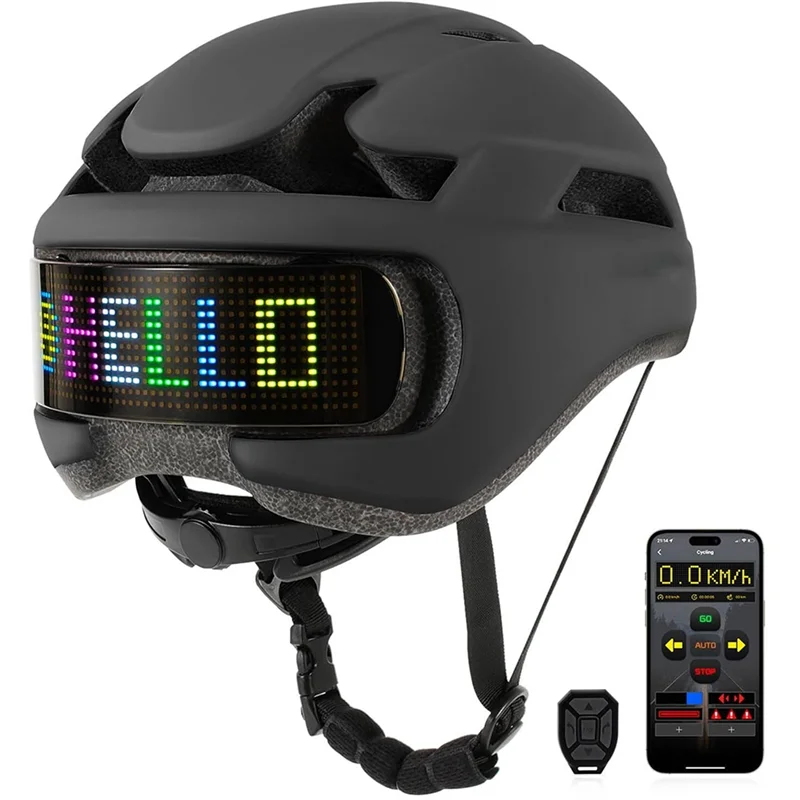 

A89E-Smart Bike Helmet With APP& Remote Control, Bicycle Helmet Featuring Personalized LED Lighting, DIY Design For Adults Teens