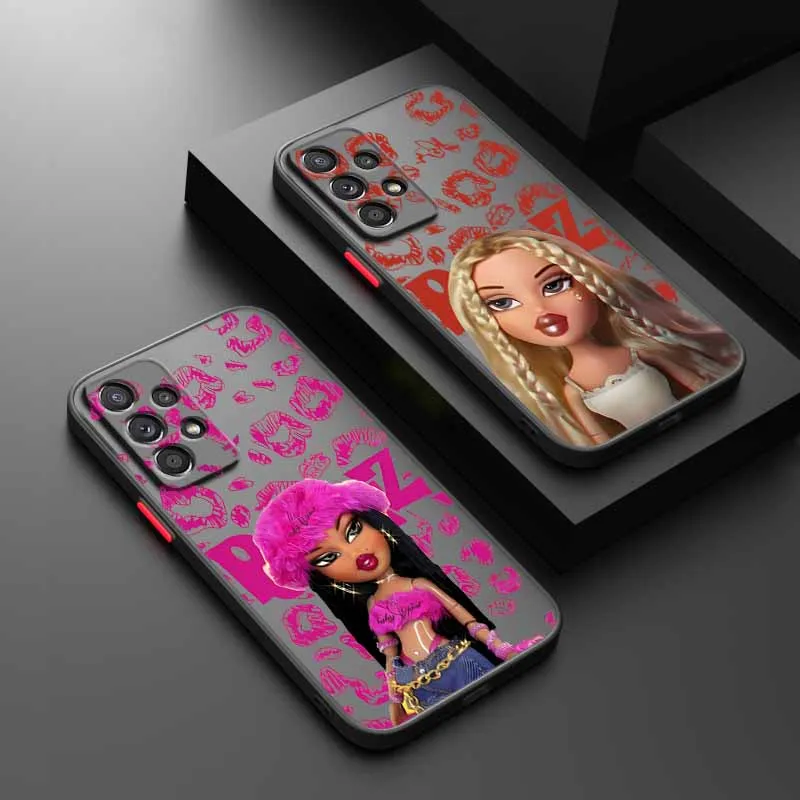 

New lovely Doll Bratz Plating For Samsung A56 A55 A54 A53 A36 A34 A33 A32 A31 A26 A25 A24 A23 A22 A21S A17 A15 A07 Phone Case