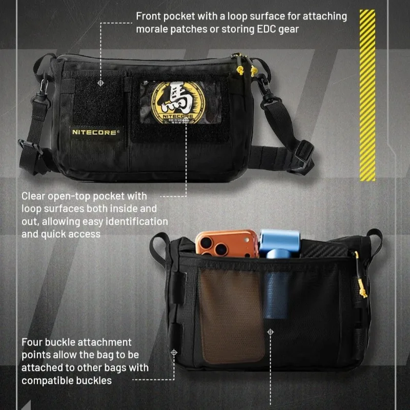Looook Store SLB08 Multifunctional Messenger Satchel Waterproof Shoulder Bag EDC Crossbody Waist Pack for Daily School Use