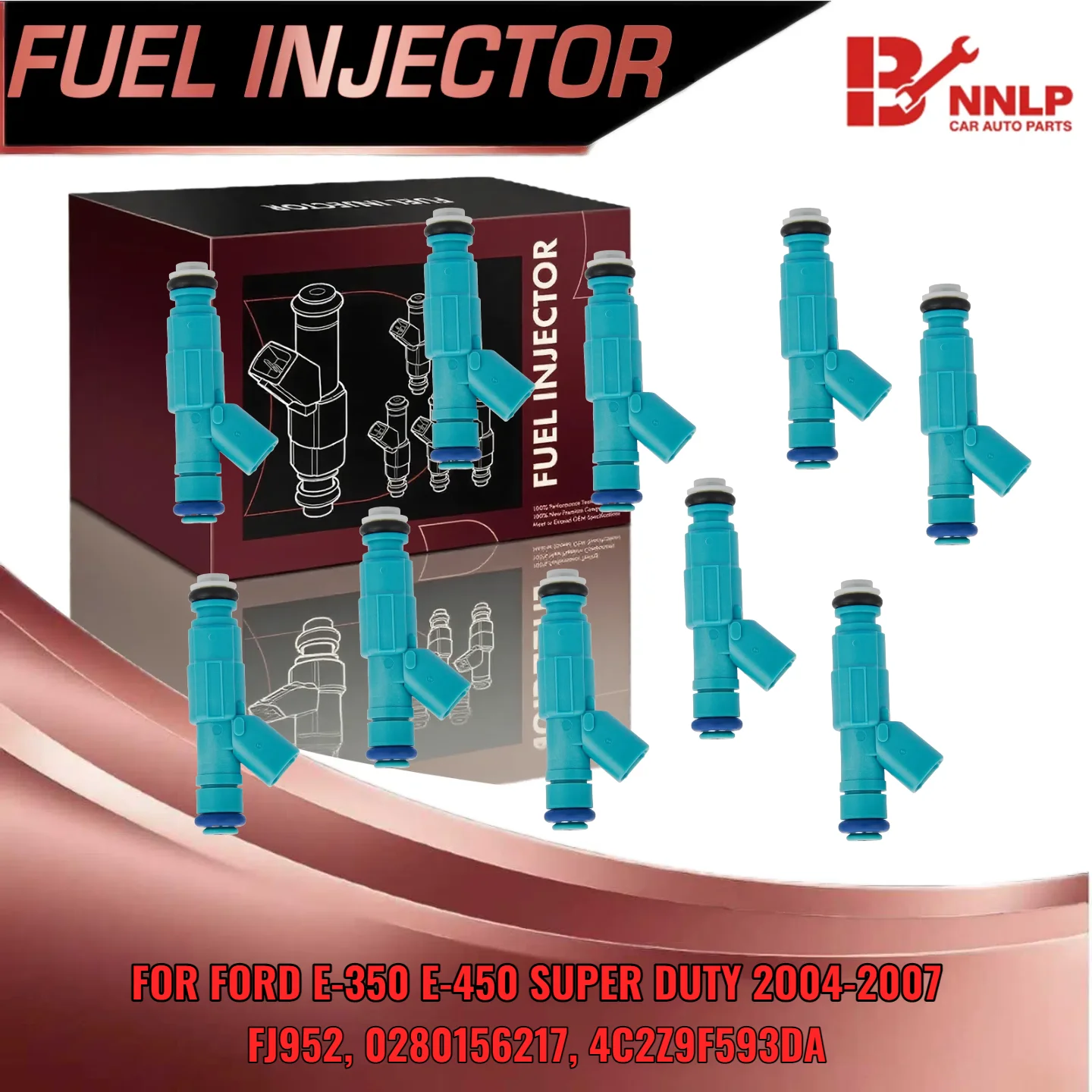 

For Ford E350 E450 Super Duty 2004 2007 Club Wagon 10PCS Fuel Injector 6 8L FJ952