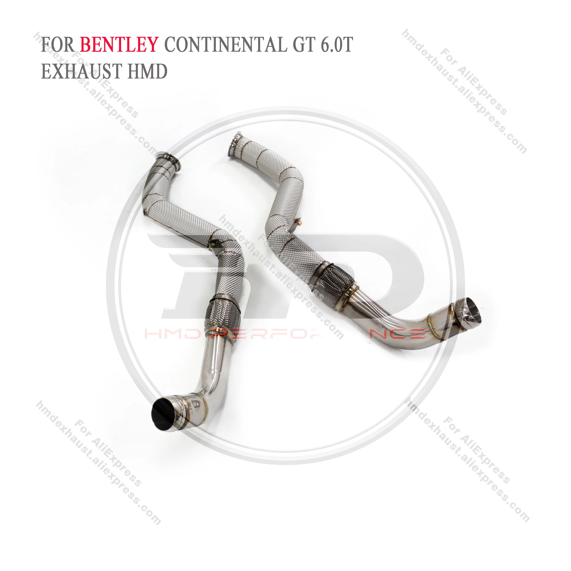 HMD Stainless Steel Exhaust System Performance downpipe for Bentley Continental GT W12 6.0T Muffler with catalyst Middle Pipe