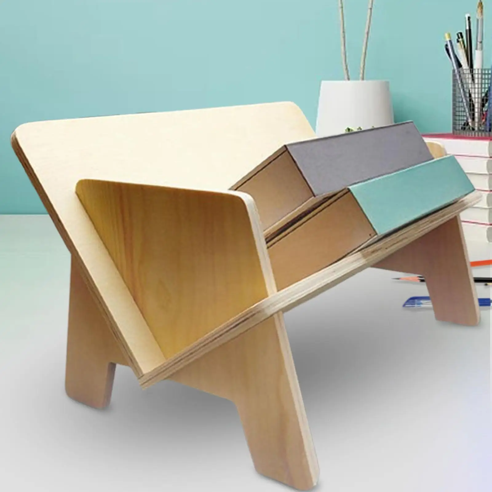 

Wooden Tabletop Bookshelf Desktop Bookshelf Organizer Tilting Bookcase