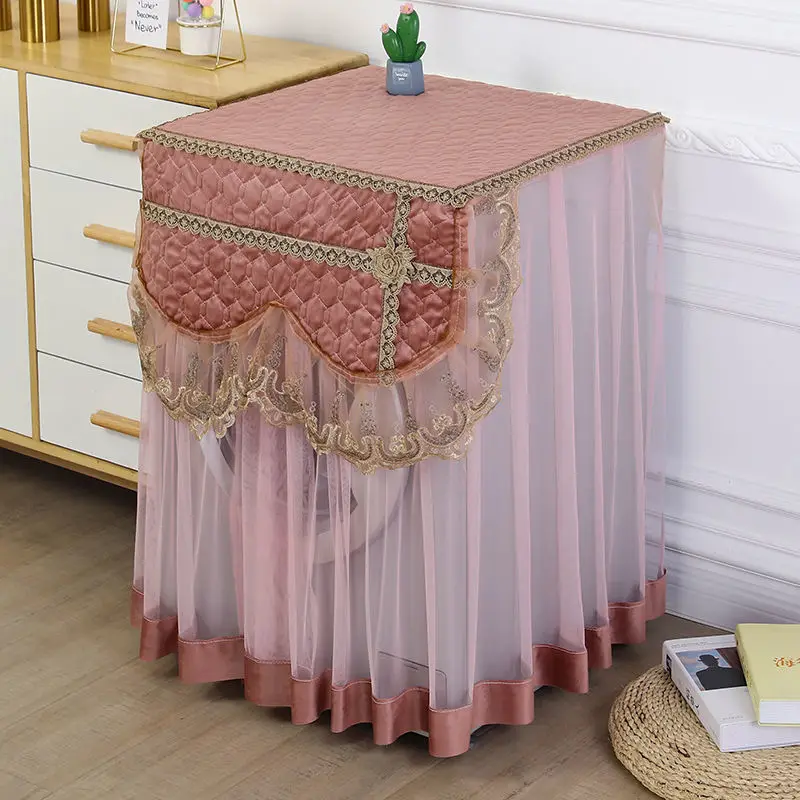Balcony Washing Machine Sun Protection Cover Romantic Lace Edge Washing Machine Dust Cover Universal Drum Washing Machine Cover