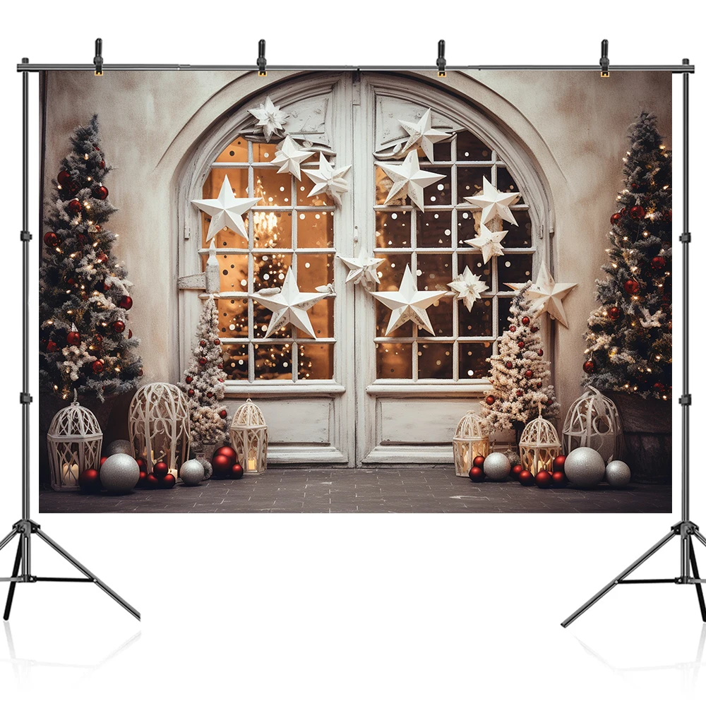 Bonvvie Christmas Backdrops Xmas Tree Gifts Winter Snow Family Party Decor Photography Background for Photobooth Photo Studio