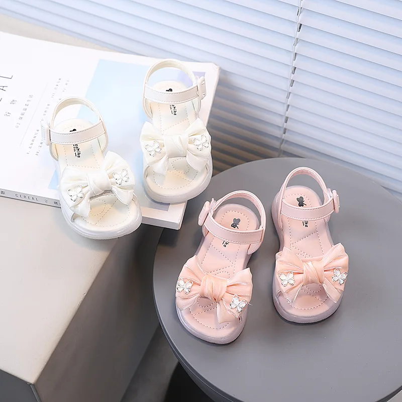 

Детские пляжные туфли для девочек с большими бантиками, милые туфли-принцессы с бабочками, летние новинки 2026 года, детские сандалии с мягкой подошвой
