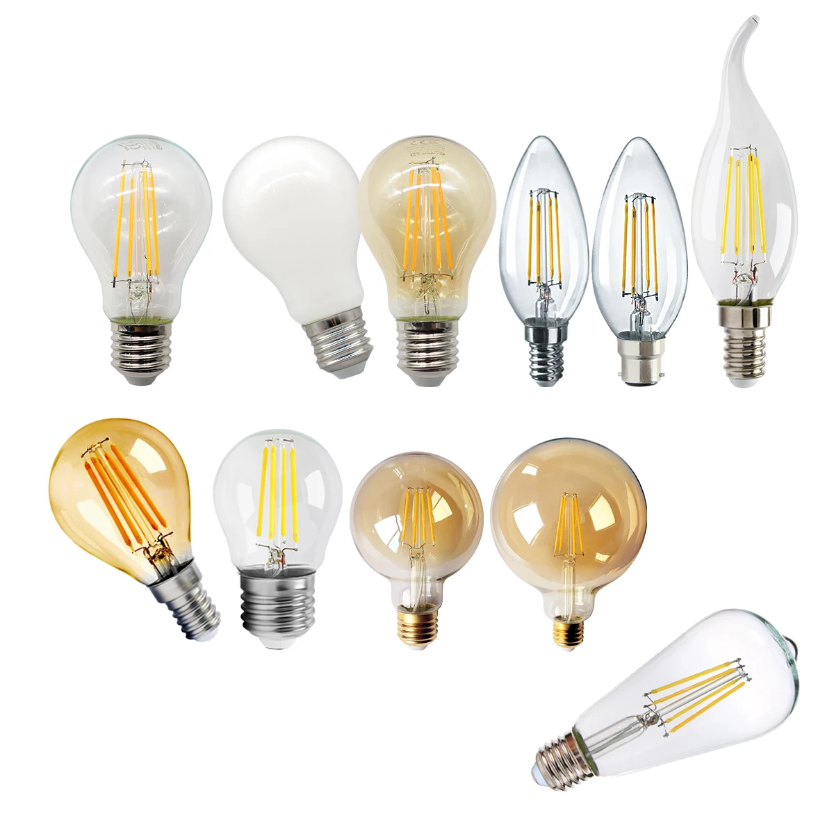 

6 шт. светодиодная лампа накаливания в стиле ретро Edison E27 E14 B22 2700K 4000K 220V A60 G45 C37 винтажная ампульная лампа накаливания лампа Эдисона