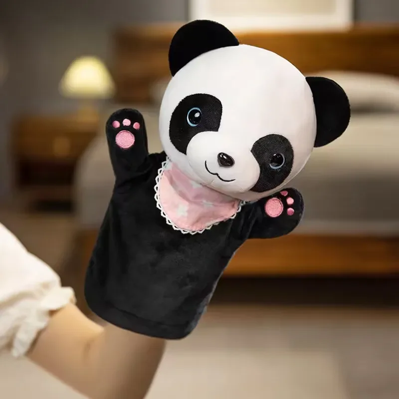 Cartoon Dier Kat Hond Hert Panda Pluche Hand Pop Ouder-Kind Spel Interactief Speelgoed 25Cm