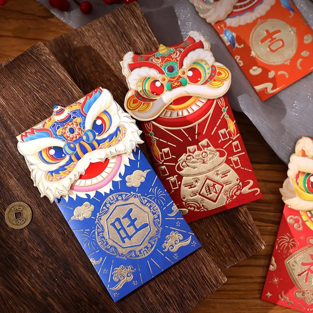 2024 New Year Packet Red Envelope Dragon Pattern Luck Money Bag Money Pocket Good Luck Best Wishes Blessing Bag Spring Festival