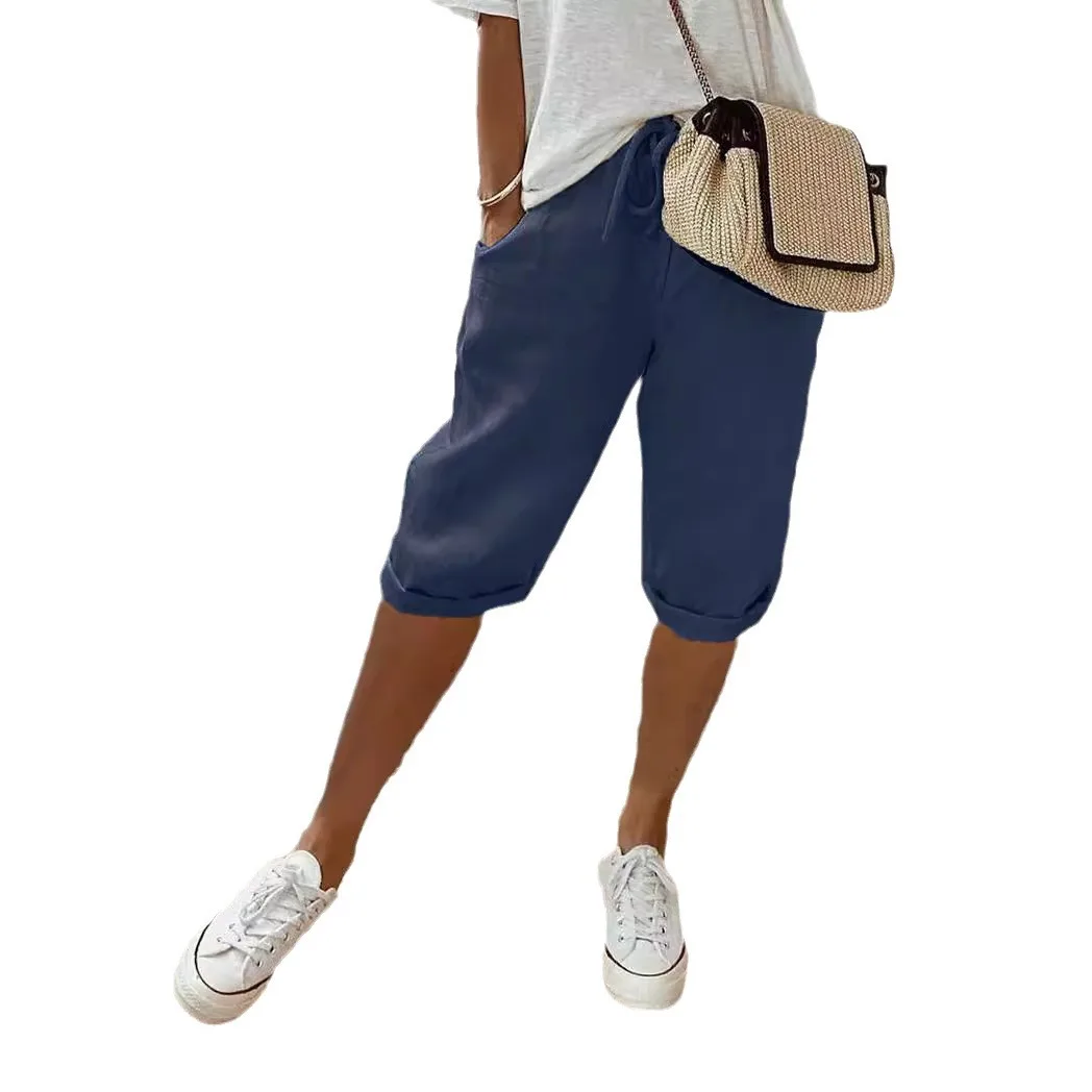 Południowo-Wschodnia Azja 2023 Transgraniczna Niezależna Platforma Damska Bawełniano-Lniana Elastyczna Casualowa Bluzka z Krótkim Rękawem z Elastyczną Gumką w Pasie...