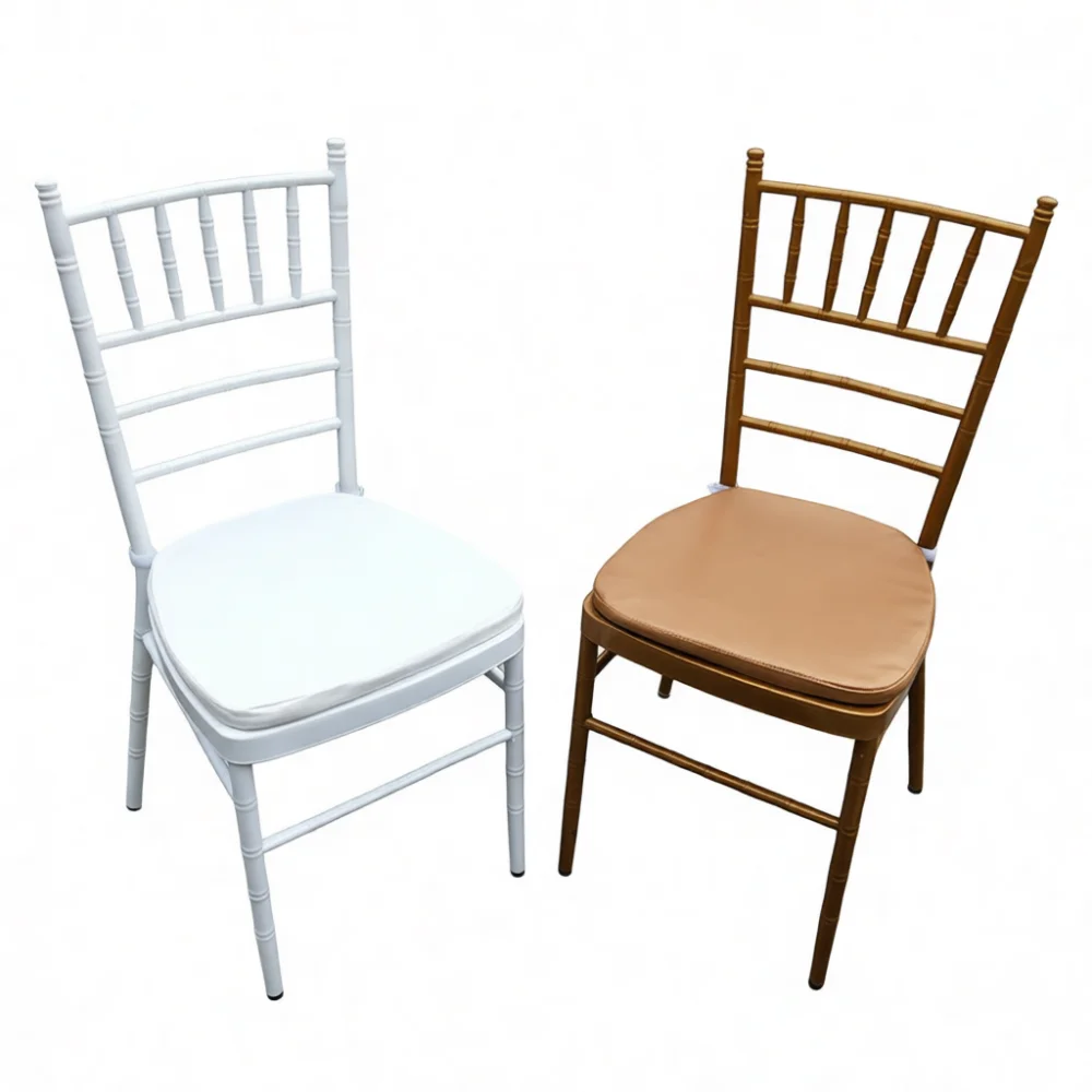 Modern Gold Aluminum Bamboo Chair Durable Metal Dining Seat For Wedding Hotel Banquet Event Party Garden Home Decor