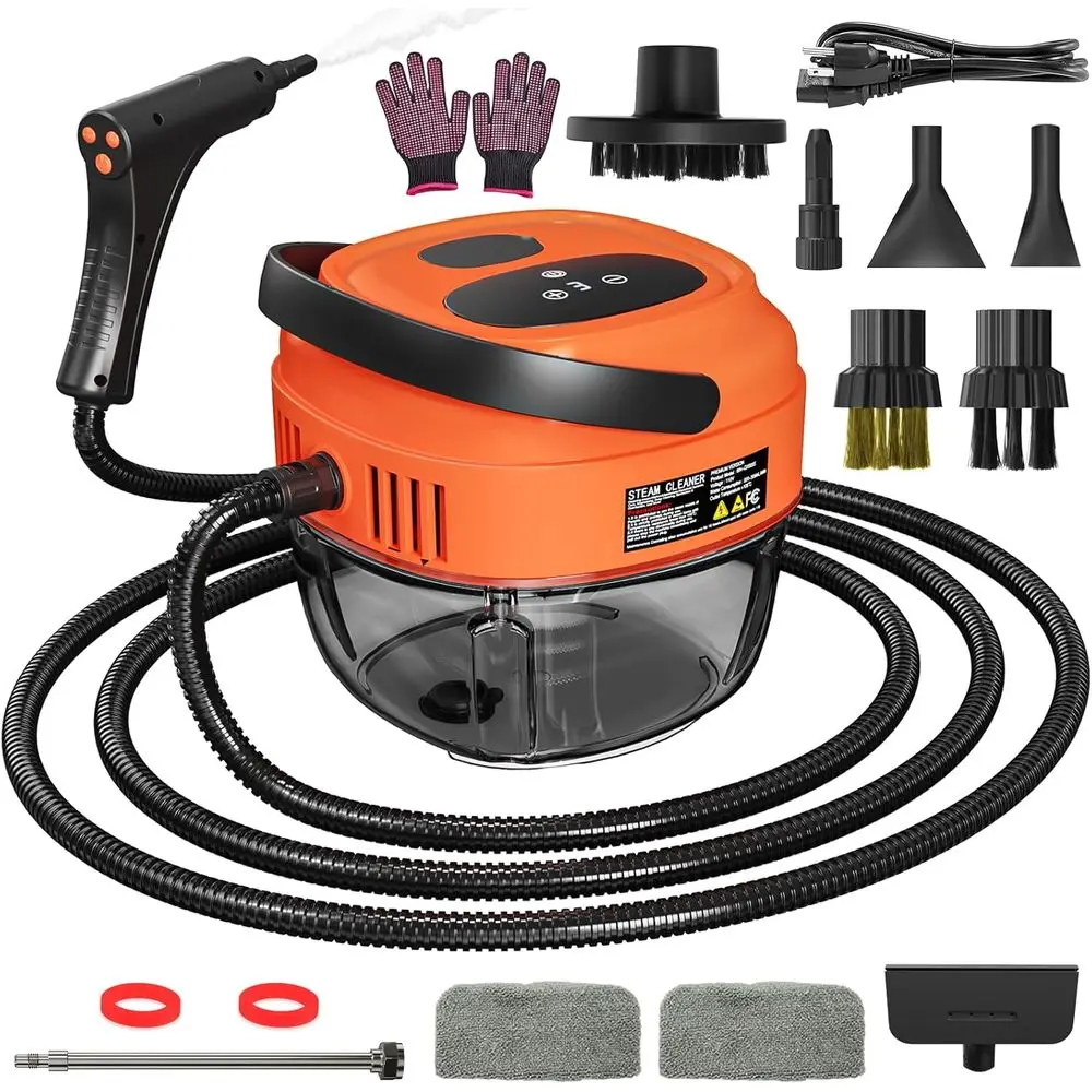 

Ручной пароочиститель, 2500 Вт, высокотемпературный, резервуар для воды 1,7 л, регулировка подачи пара с ручки, портативный паровой очиститель для дома