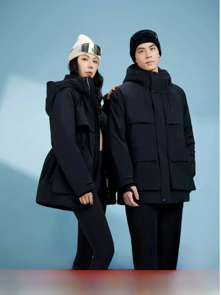 

Tough Cold Resistant down Jaet Outdoor Tee-Proof Men's Women's Winter Couples Coat Bla Gold Series High Nylon Content