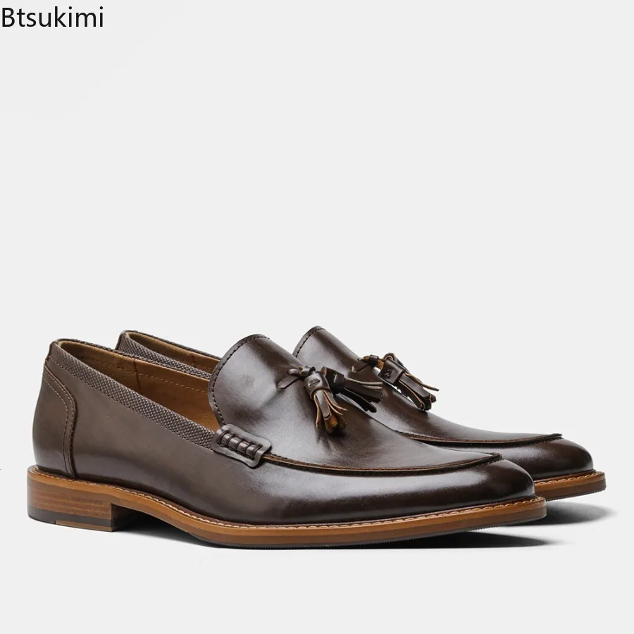 American Style Men Summer Breathable Casual Shoes Comfortable Trend Luxury Loafers Man Leather Shoes Business Social Dress Shoes