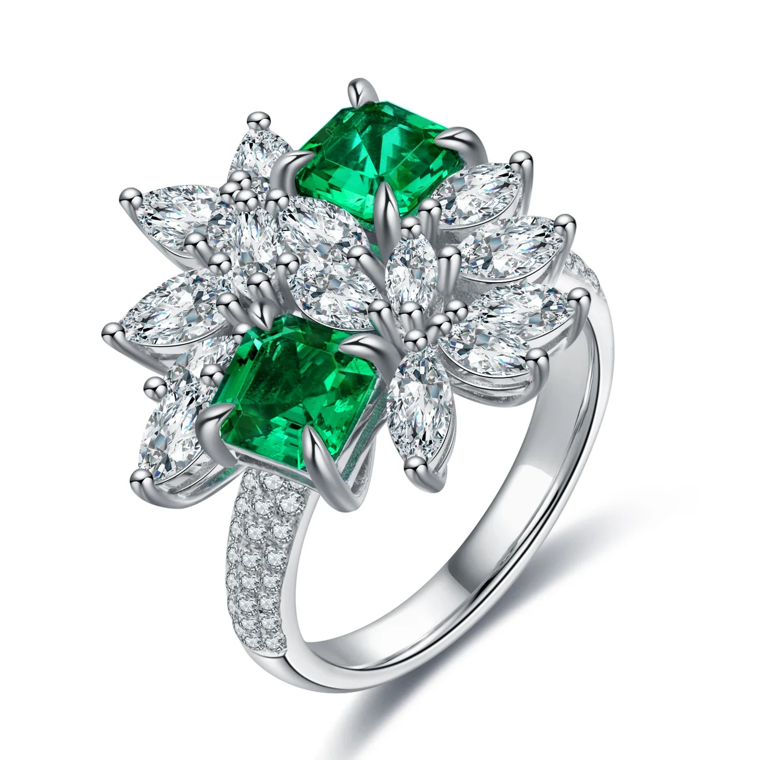 

Pirmiana New Design 925 Sterling Silver Asscher Cut 1.26ct Lab Grown Emerald Ring for Women Christmas Gifts