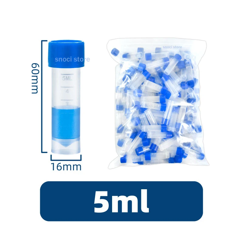 Imagem -06 - Tubo de Criopreservação de Laboratório pp 5ml Tubos de Congelamento Tubo de Centrífuga Frascos de Volume com Tampa de Rosca 100 Peças