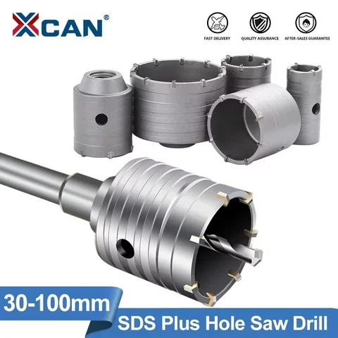 XCAN 1Pc 30-100mm SDS 콘크리트 벽 구멍 톱 중공 코어 드릴 비트 생크 110-330mm 콘크리트 벽돌 석재 절단 도구