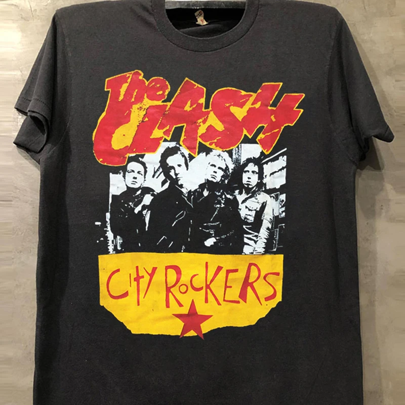 

Skin-friendly and BreathableThe Clash Rock Band Trendy Short Sleeve T-Shirt Rapcore High Street Portrait American FiveSleeve Men