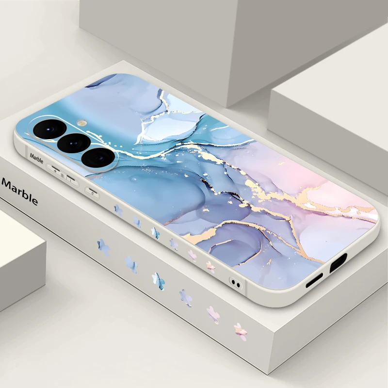 Marmurowe etui do Samsung Galaxy S24 Ultra S23 S22 S25 Ultra S21 S20 FE A15 A56 A55 A52 A53 A54 5G Capa Watercolor Silicone Cover