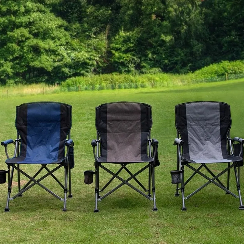 ‌Compact Camping Chair with Aluminum Frame - Heavy-Duty Oxford Fabric Seat, Lightweight Foldable Outdoor Gear