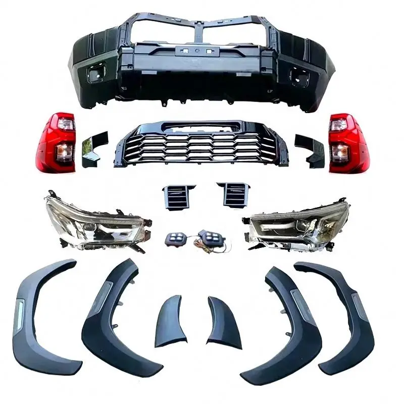 Maictop Upgraded Car Body Kit Front Bumper for Hilux Revo and Rocco 2015-2020 to Tundra 2021 Body Kit