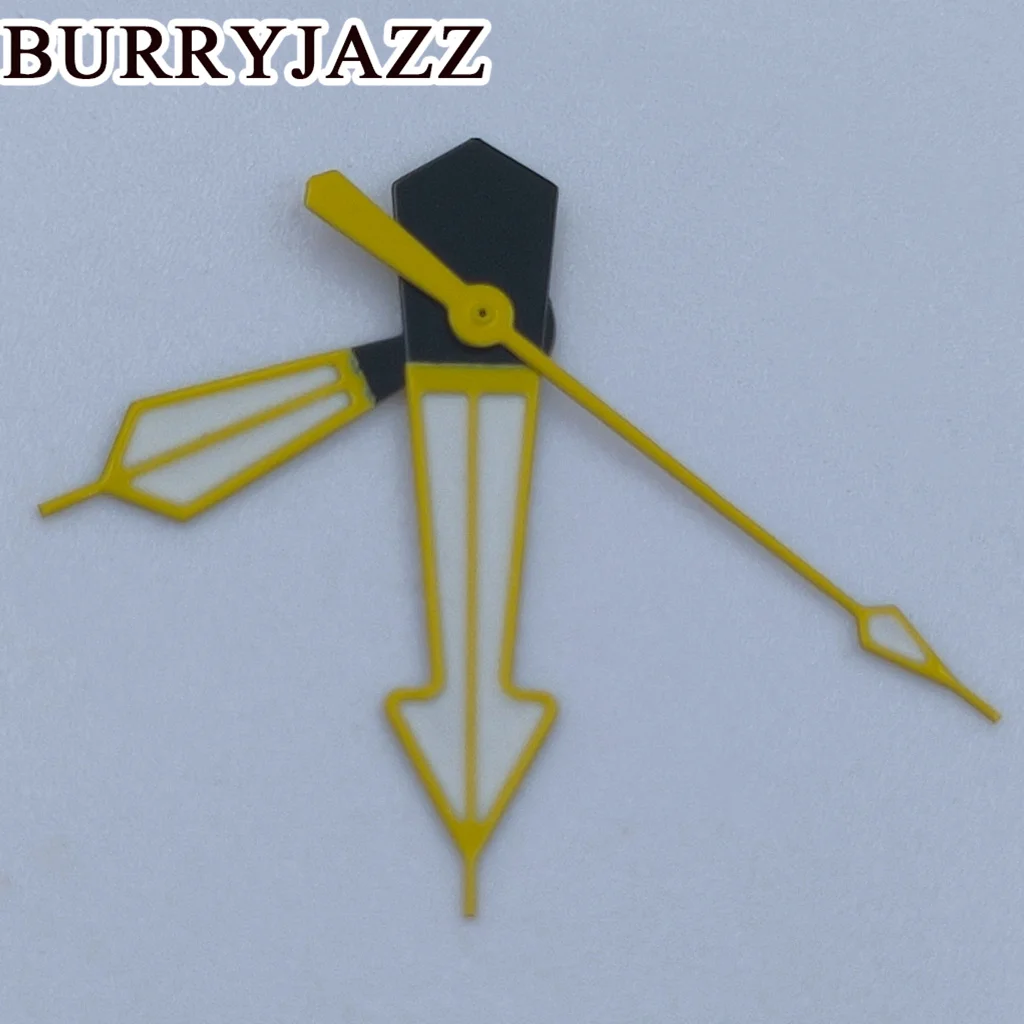 BURRYJAZZ NH35 NH36 NH38 7S26 7S36 4R35 4R36 Watch Hands Black Yellow Hands Green Luminous