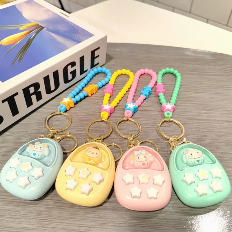 Cute Cartoon Handheld Mini Game Console Keychain Girl's Schoolbag Pendant Gift