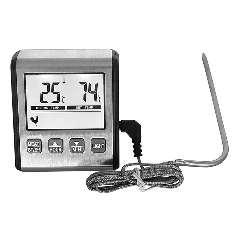 TP710 Digital Timing Food Thermometer Temperature Meter With Timer-Function Meat Probe Electronic Kitchen Tools For BBQ