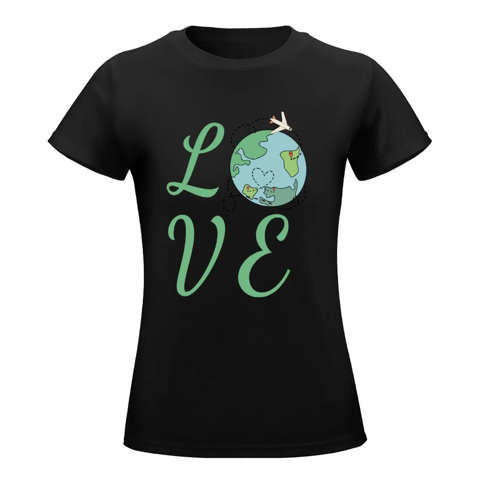 World Travel Lover T-Shirt graphics aesthetic clothes t-shirts for Women graphic tees funny