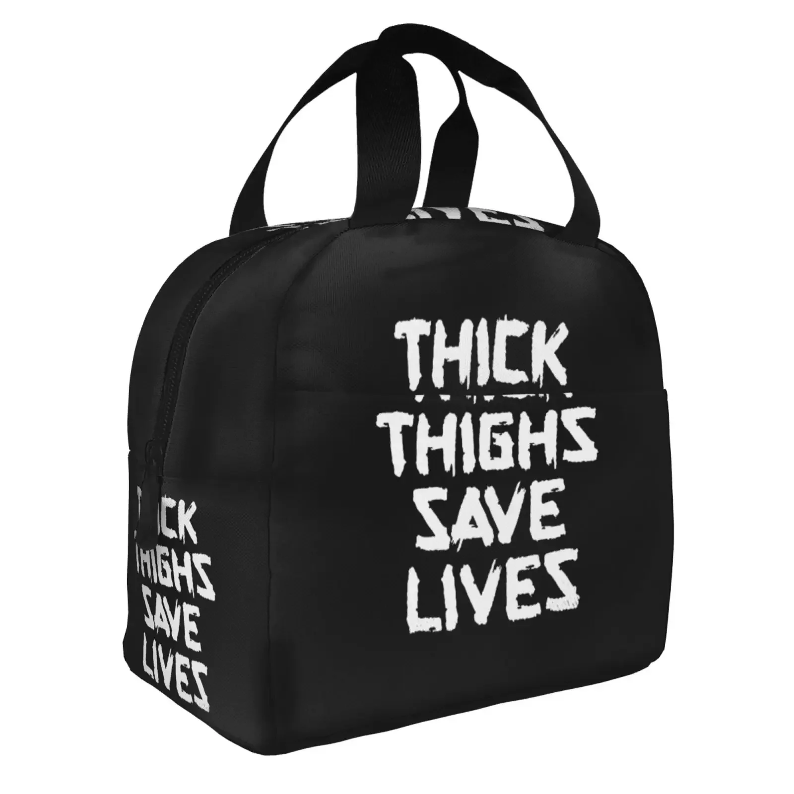 Thick Thighs Save Lives Print Lunch Bags Insulated Bento Box Lunch Tote Leakproof Picnic Bags Thermal Bag For Woman Girl School
