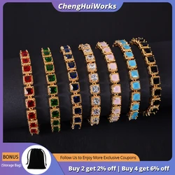 New in Women's Hand Bracelets for Women Copper Metal Gold Plated Zircon Stone Tennis Bracelet Jewelry Accessories