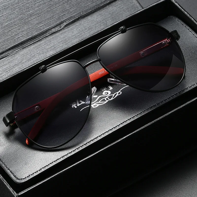 

Новые солнцезащитные очки Wood Temple Aviator унисекс, фотохромные, поляризованные, UV400, для вождения, в европейско-американском стиле, защита от солнца