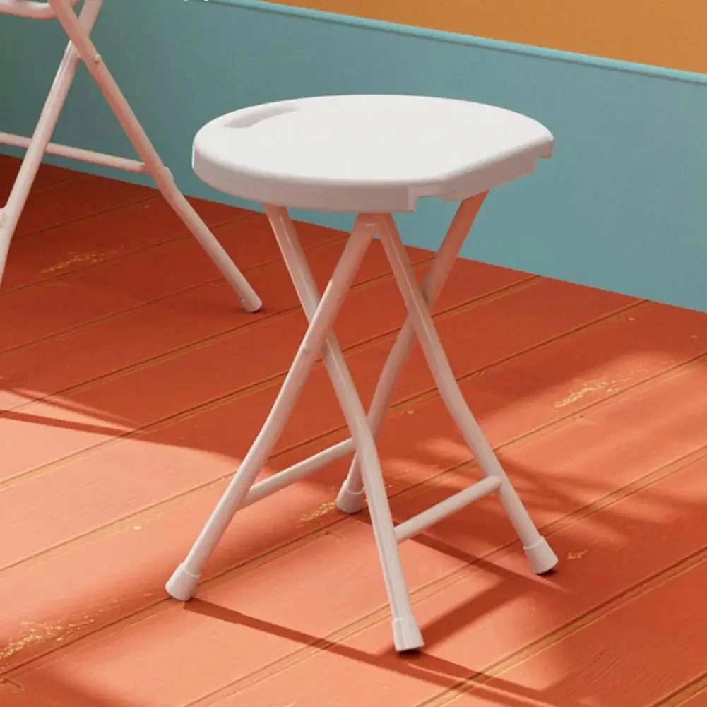 2pcs Furniture Portable Folding Chair with Handle, Heavy Duty Round Fold Stool Chair for Adults, Foldable Stool for Dorm, Kitche