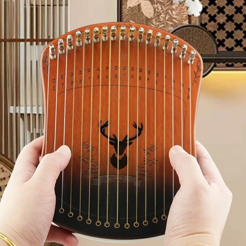 

17-струнная арфа из красного дерева, портативная маленькая арфа для детей и взрослых, профессиональная арфа для начинающих, ручной струнный музыкальный инструмент
